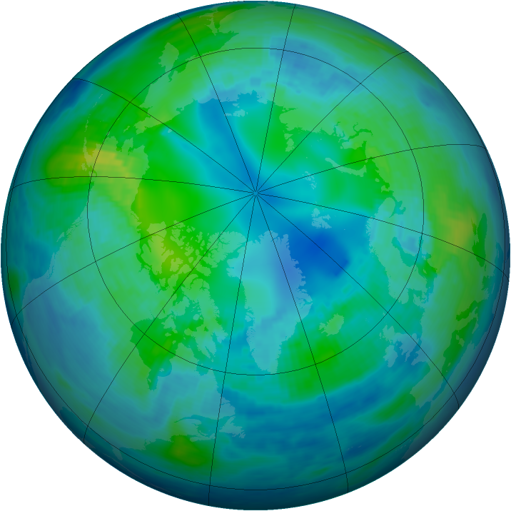 Arctic ozone map for 26 October 1992